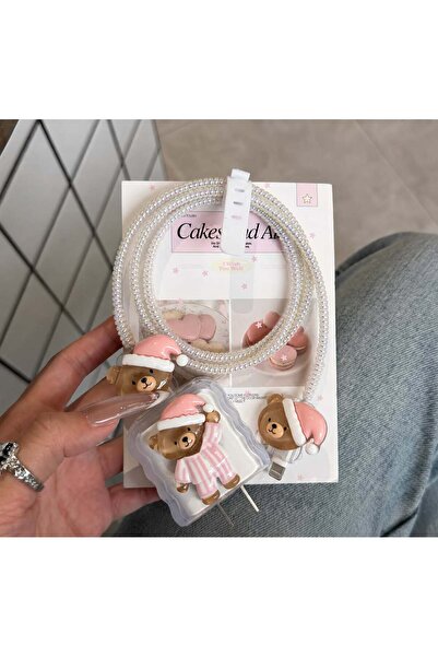 OLEA AKSESUAR iPhone 18W/20W/25W Şarj Aleti Kılıfı Şarj Kablosu Örme Aparatlı...