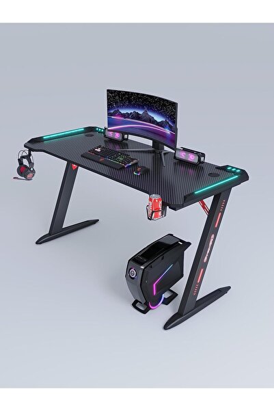shopandshop Gaming table With a handle rack, a cup holder, and a headphone ho...