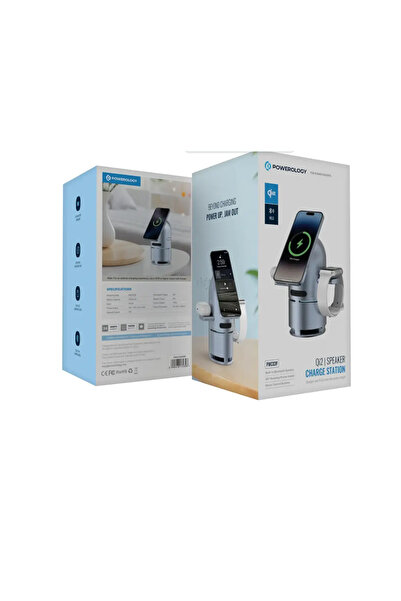 Powerology Qi2 Speaker Charge Station Gray
