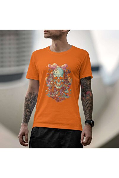 iLovePrints Surreal Skull with Abstract Surroundings Tshirt