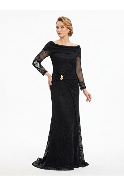 Pyramid masterpieces black evening dress
