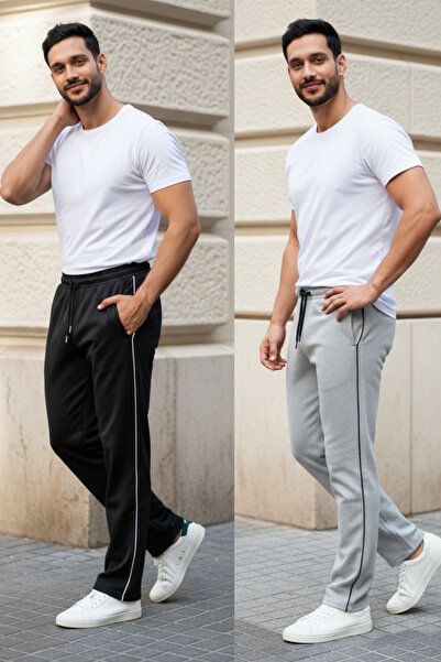 STRAVON Men's Baggy Sweatpants – Elastic Waist, Pocket Detail, Wide Legs