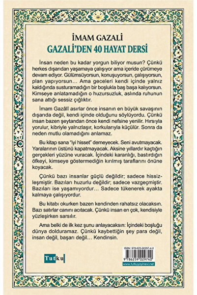 Tutku Yayınevi Gazali'den 40 Hayat Dersi - İmam Gazali,İslam,Din,Dil Belası