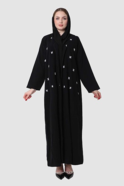 Stylish Fashion عباية من ستايلش فاشن لف باللون أسود بليزر مع شك على العباية