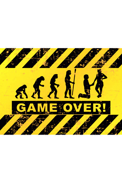 Lucena Game Over Gamer Tablo din lemn MDF Decor de perete în stil vintage Gam...