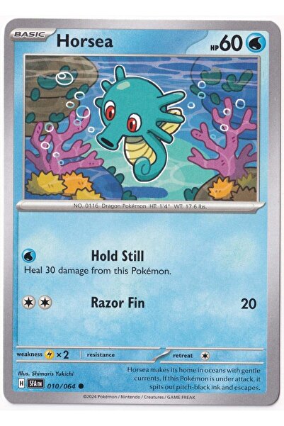 Pokemon Horsea # 10 Shrouded Fable Playing Cards