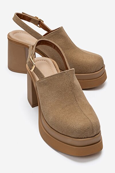 LuviShoes BAVIX Zemljane sandale od antilop kože sa zatvorenim prednjim dijel...