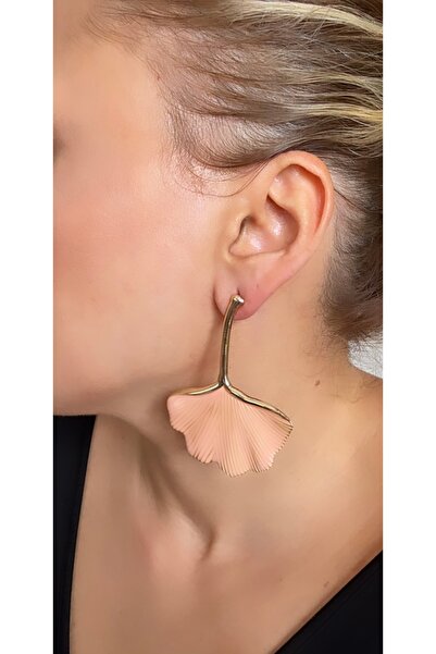 VNS Accessories Ginkgo Leaf Model Long Earrings (7 cm)
