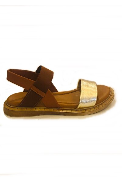 Castle Black Ac45232 Genuine Leather Elasticated Daily Women's Sandals