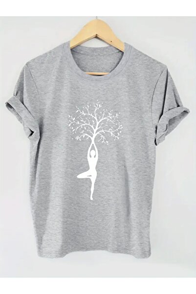 JENOLAN Tricou cu imprimeu Yoga Design pentru femei, supradimensionat, lejer ...