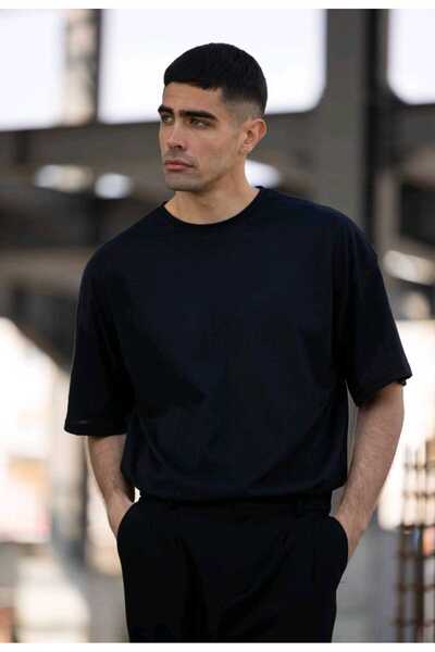 JENOLAN Plain Basic Men's Oversize Loose Boyfriend T-Shirt