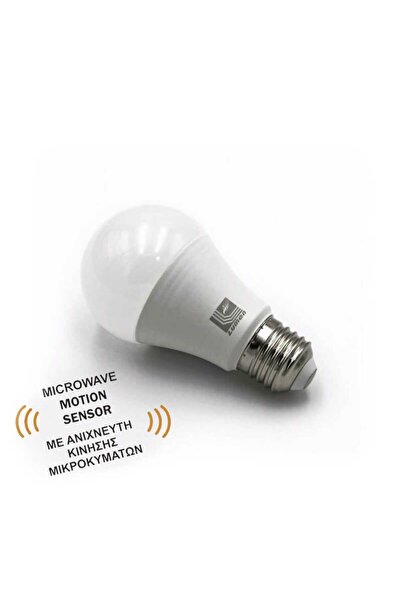 Adeleq Λάμπα LED αχλάδι με ανιχνευτή κίνησης μικροκυμάτων, 12W, για ντουί Ε27...