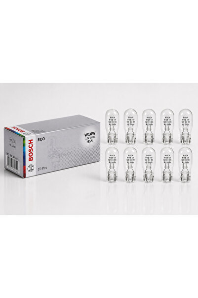 Bosch W16W Eco 12V 16W 10'lu Kutu Orijinal Geri Vites Park ve Stop Ampulü
