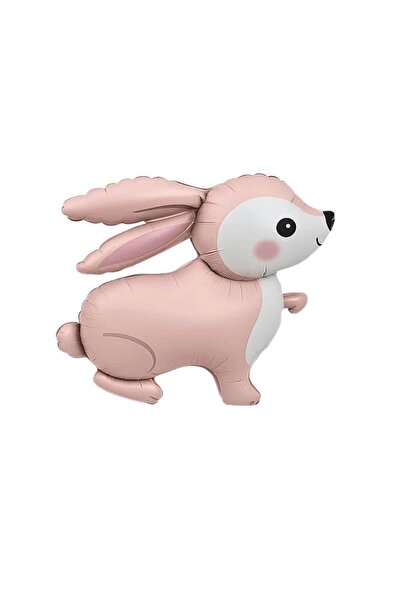 Patladı Gitti Pink Rabbit Foil Balloon 60X59 cm
