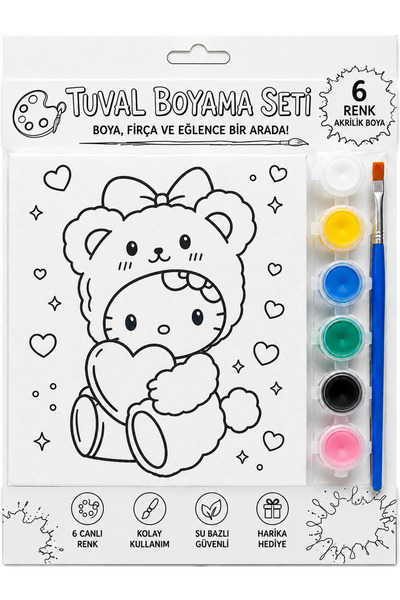 StickerAVM My Melody Çocuk Tuval Boyama Seti Eğitici Sanat Etkinliği - 6 Renk...