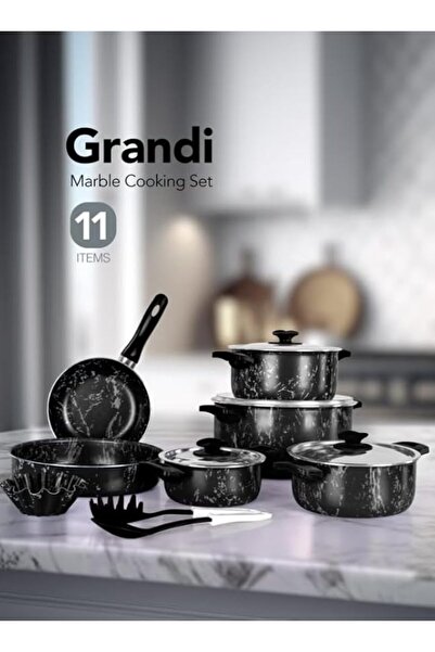 Generic Grande Cook 11-piece Aluminum Non-Stick Pot and Pan Set with Bakelite...