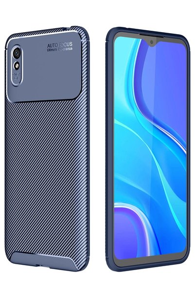 New Face Spt-Gld Redmi 9A Case Auto Focus Carbon Cover (141117) - Navy Blue