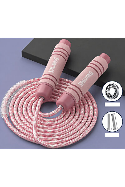 SPALDING Atlama İpi (Köpük Saplı, Rulmanlı, 2.8 Metre Pembe Ayarlanabilir İp)