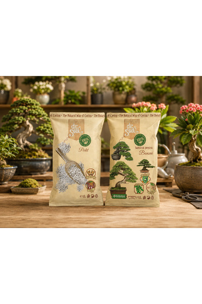 Dr Soil Set 1+1, Substrat Dr.Soil pentru Bonsai 1L + Perlit horticol Dr. Soil 1L