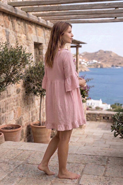 Bedinn Müslin Fırfırlı Elbise Elysia - %100 Pamuk Salaş Boho Stil
