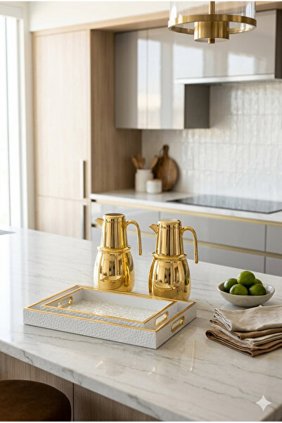 Generic Luxury tea and coffee thermos set with serving trays