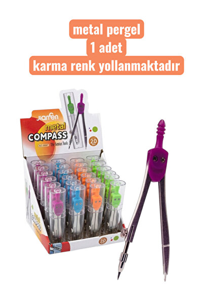 SEYFİKİRTASİYE metal pergel 1 adet karma renk yollanmaktadır
