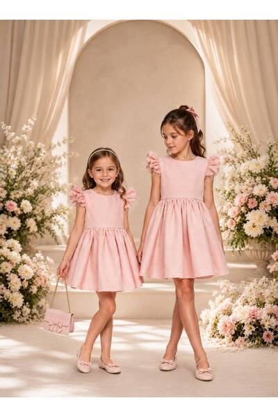 Atelier Des Reves Kız Çocuk Tüllü Ceremony Elbise Pudra Pembe (1-10 Yaş)