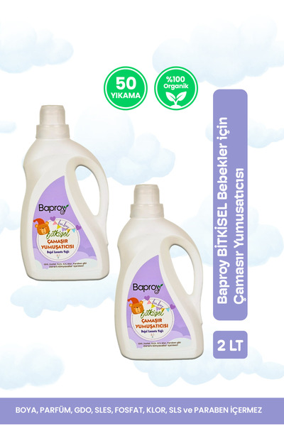 Baproy Baby Bebekler İçin Doğal Lavanta Yağlı Bitkisel Çamaşır Yumuşatıcısı 2...