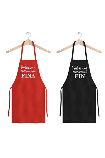 Arka9 Top Bottom Set of 2 Personalized Aprons for Fini