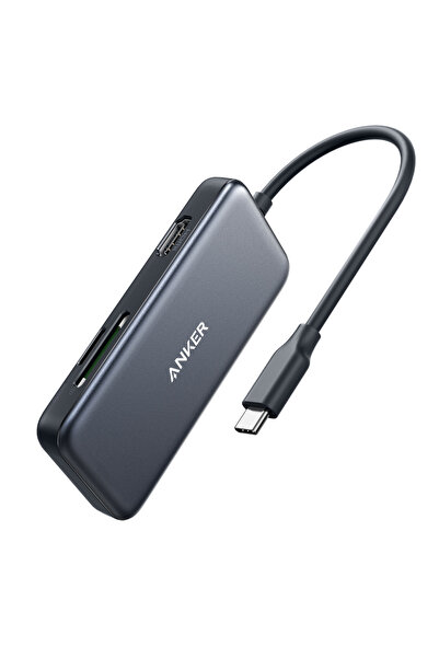 Anker Hub USB-C 5-în-1 cu HDMI 4K, USB-A, SD/microSD - Negru