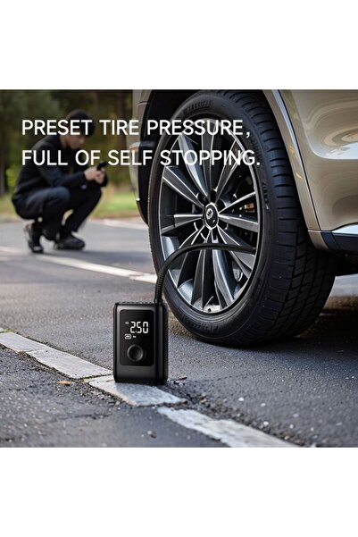 Yallabena Wireless Car Air Compressor – Portable Electric Car Pump (4000mAh)