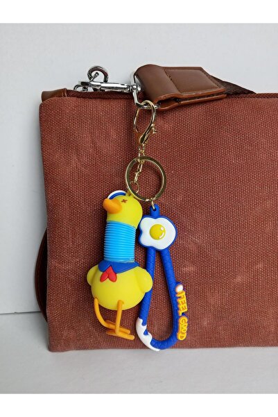 JUST WOMAN Duck Figured Silicone Keychain Bag Charm with Extended Neck