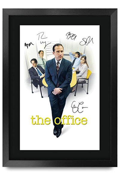 HWC Trading صورة موقعة ومطبوعة لستيف كاريل من مسلسل The Office US، هدية للمعج...