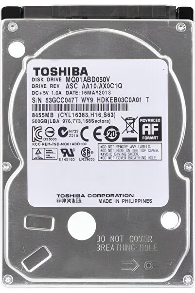 Generic Toshiba MQ01ABD050V 500GB 2.5 Inch SATA Internal Hard Drive 5400RPM