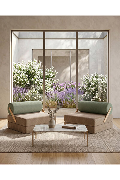 DECHOME 90x90 cm Modüler Sünger Koltuk | Yatak Olabilen, Hareketli Silindir S...