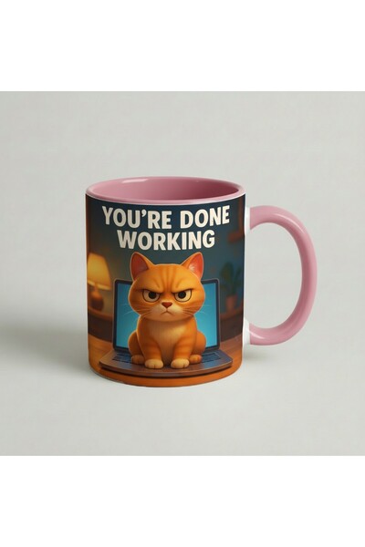 Petgifts Cana Cadou Personalizat Amuzanta Cu Mesaj You're Done Working - Cera...