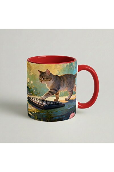 Petgifts Cana Cadou Personalizat Amuzanta Cu Mesaj Keyboard Cat - Ceramica 33...