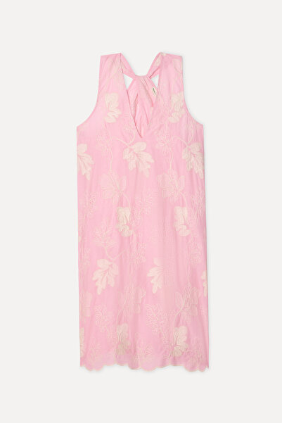 Mudo Women's pink embroidered a-line mini dress