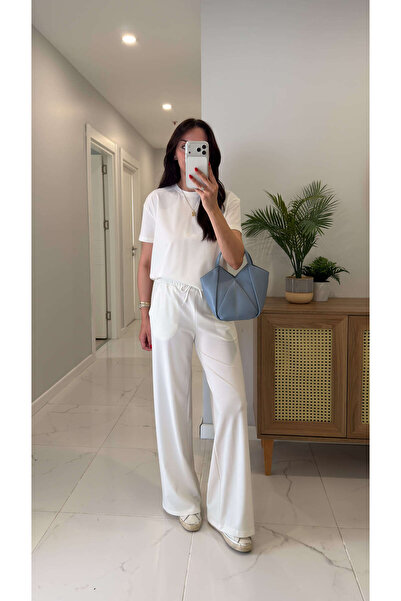 BİRCANÇİL Md Frols White Short Sleeve Trouser Suit