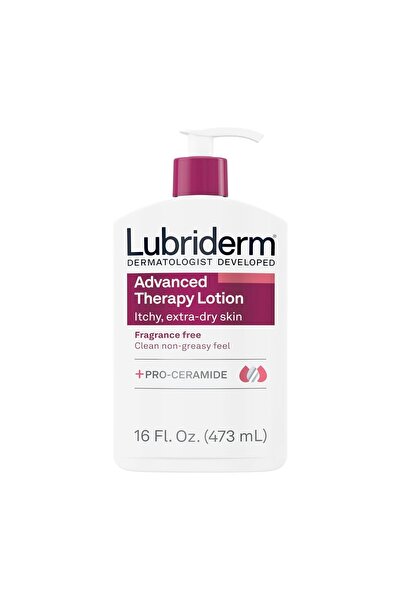 LUBRİDERM لوشن مرطب لليدين والجسم خالٍ من العطور مع برو-سيراميد، 16 أونصة سائ...