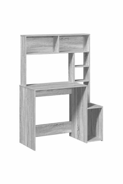 vidaxl Birou cu rafturi, gri sonoma, 100x45x140 cm, lemn compozit