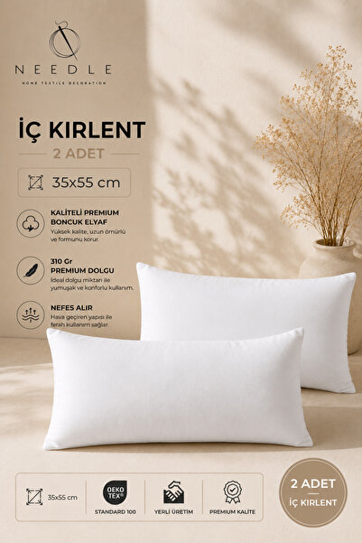 NEEDLE PREMİUM DİKDÖRTGEN İÇ KIRLENT KILIFI 35X55 BONCUK ELYAF