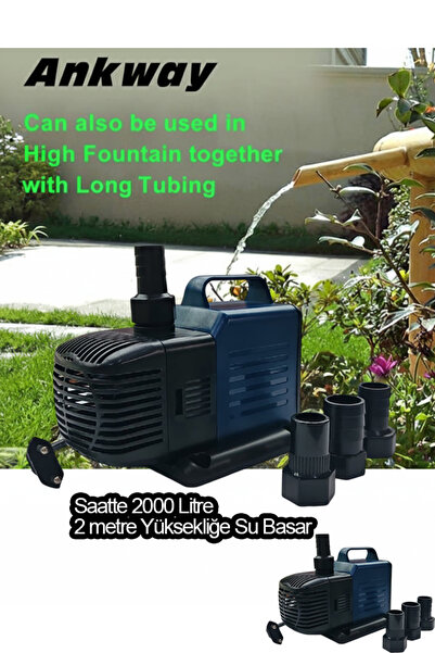 usmtekno Süs Havuzu Motoru Sump Motor Şelale Motor 2 metre Yüksekliğe Su Yüks...