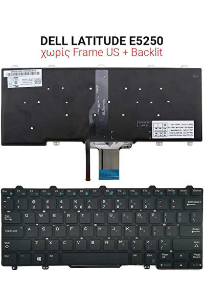 Dell Πληκτρολόγιο φορητού υπολογιστή για Latitude E5250 χωρίς πλαίσιο και αγγ...