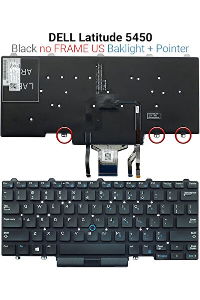 Dell Πληκτρολόγιο φορητού υπολογιστή για Latitude E5450 χωρίς πλαίσιο και αγγ...