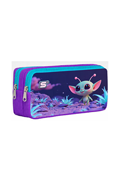 SUESS Cute Alien Model Double Compartment Pen Holder