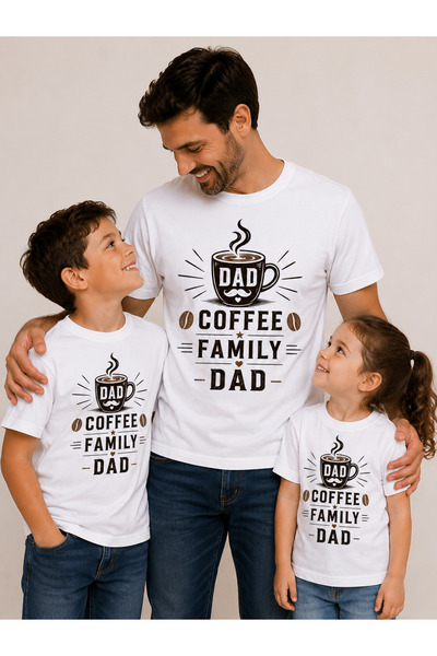 NUATEX Father's Day Dad Coffee Printed T-Shirt (Order 2 Pieces for Combination)