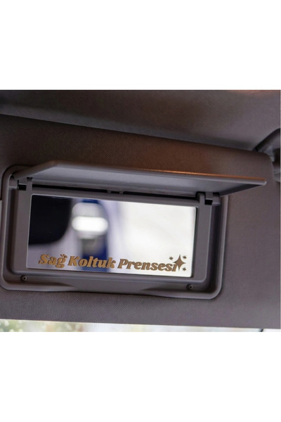 sticker Sağ Koltuk Prensesi Oto Ayna Çıkartması - Gold Vinil Araba İçi Aksesuar