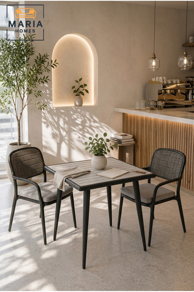 MARIA HOMES Modern Square Dining Table Café Table Kitchen Table Patio Table f...