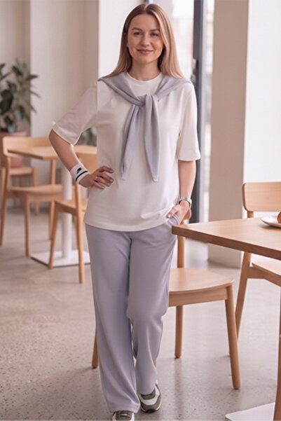 Bestenur Tied Double Suit 1731 - Gray